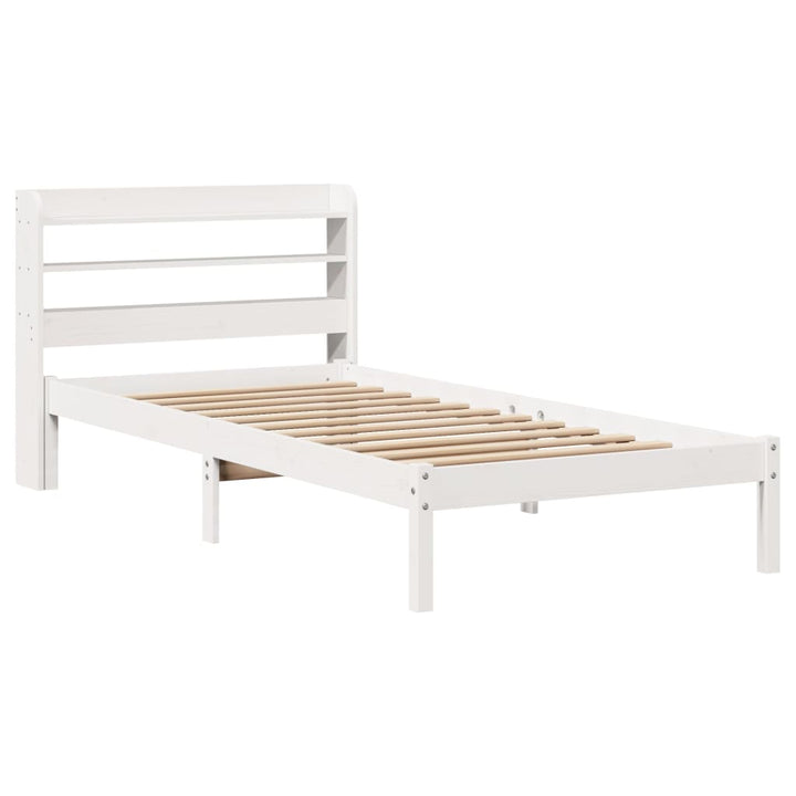 sengeramme uden madras 90x190 cm massivt fyrretræ hvid