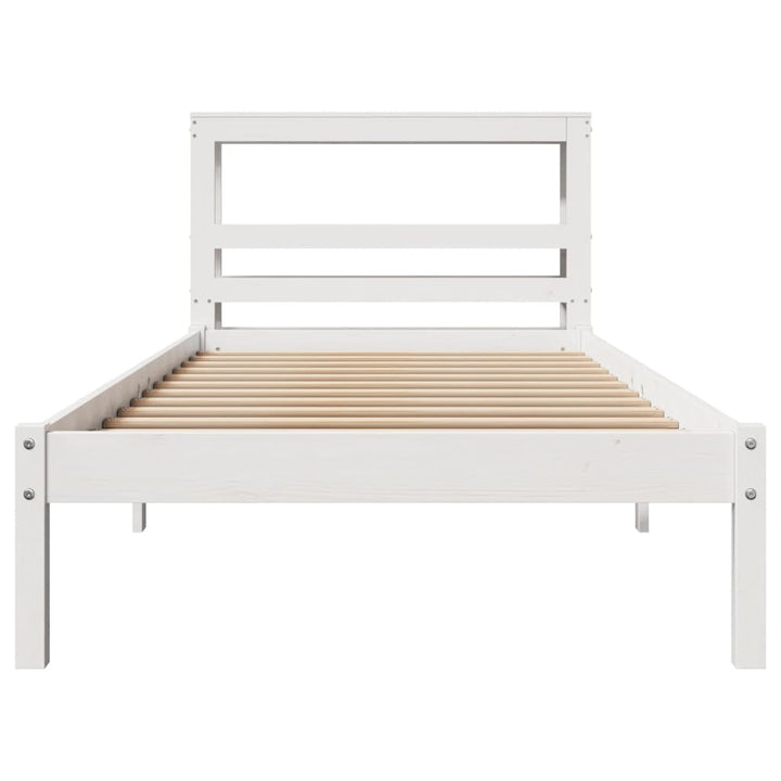 sengeramme uden madras 90x190 cm massivt fyrretræ hvid