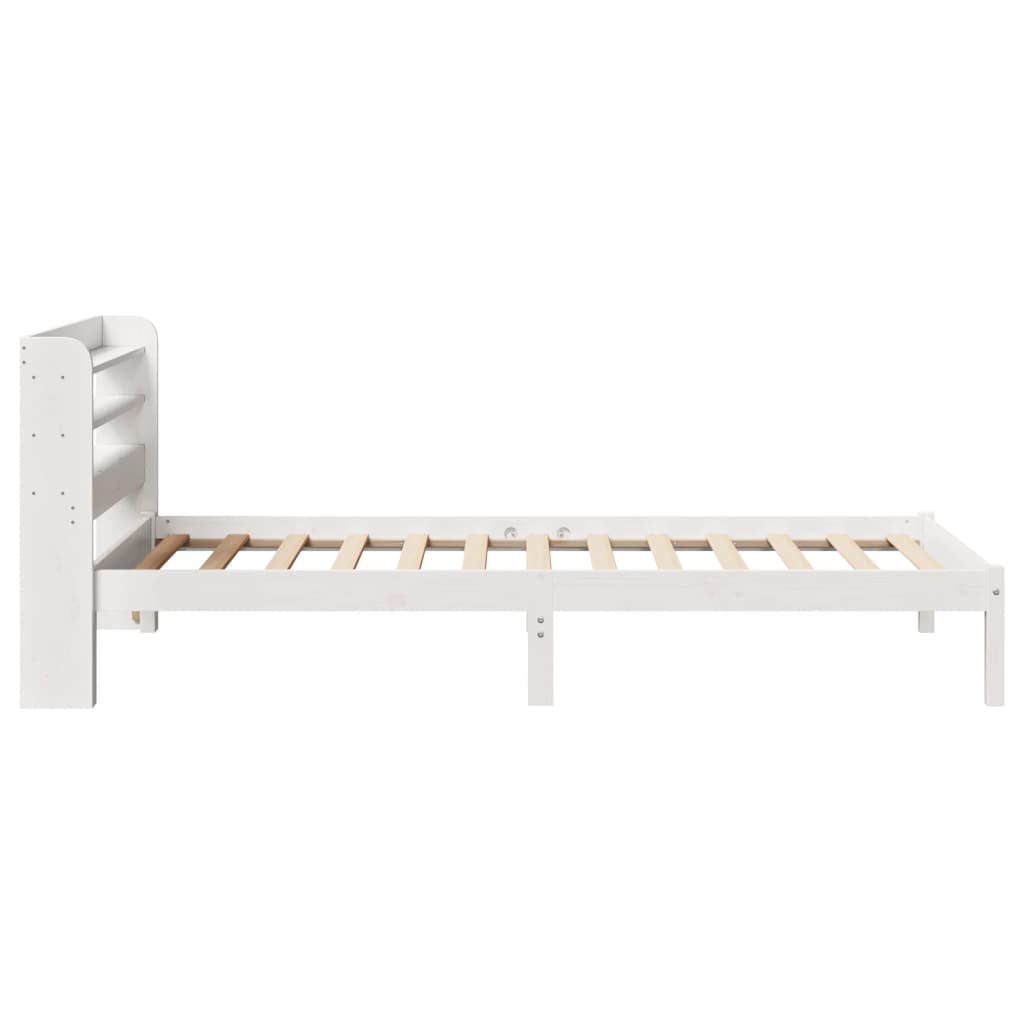 sengeramme uden madras 90x190 cm massivt fyrretræ hvid