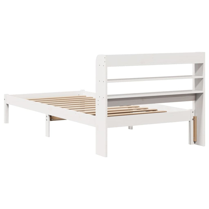 sengeramme uden madras 90x190 cm massivt fyrretræ hvid