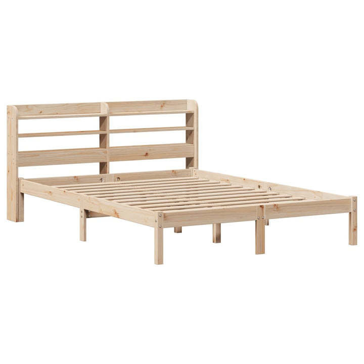 sengeramme uden madras 135x190 cm massivt fyrretræ hvid