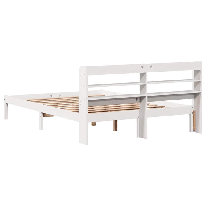 sengeramme uden madras 135x190 cm massivt fyrretræ hvid