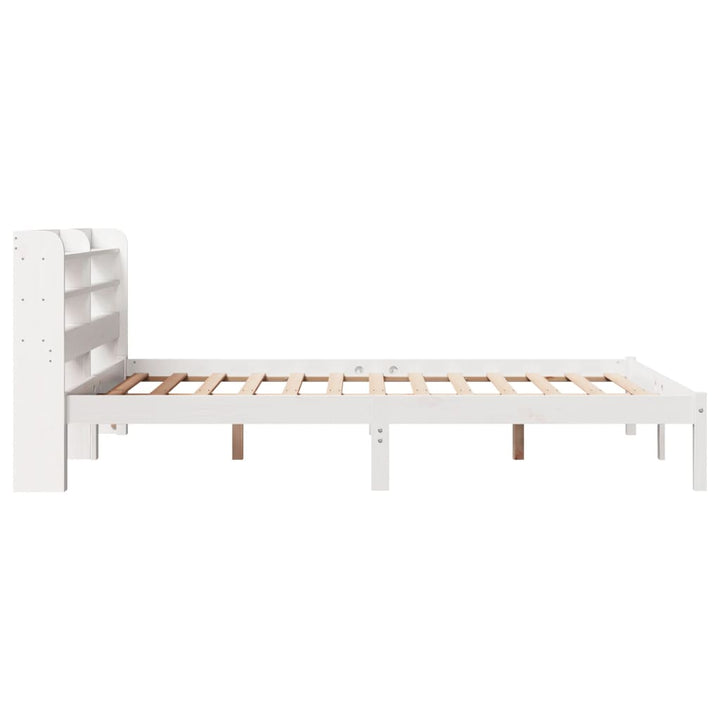 sengeramme uden madras 140x190 cm massivt fyrretræ hvid