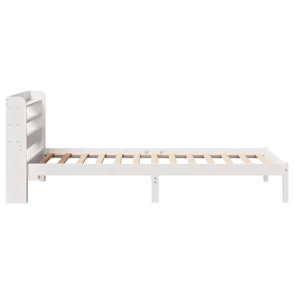 sengeramme uden madras 90x200 cm massivt fyrretræ hvid