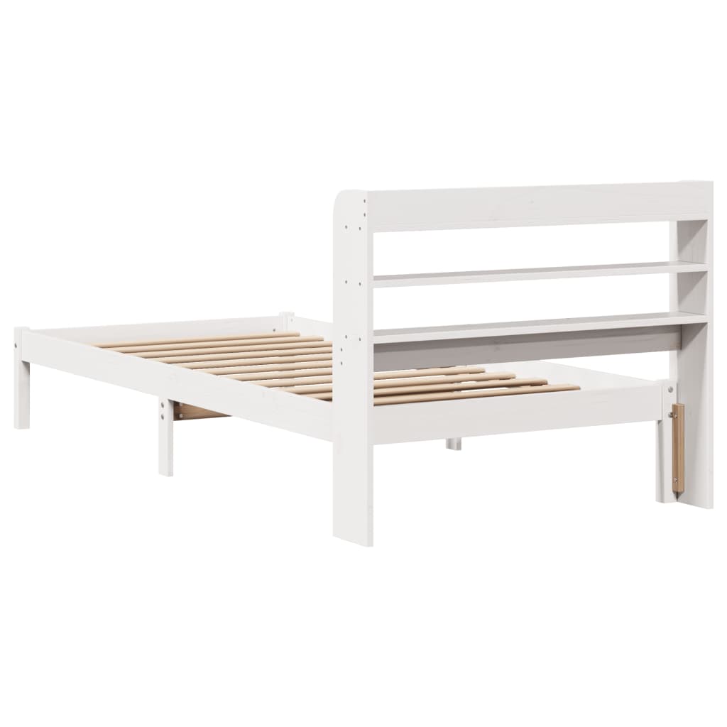 sengeramme uden madras 90x200 cm massivt fyrretræ hvid
