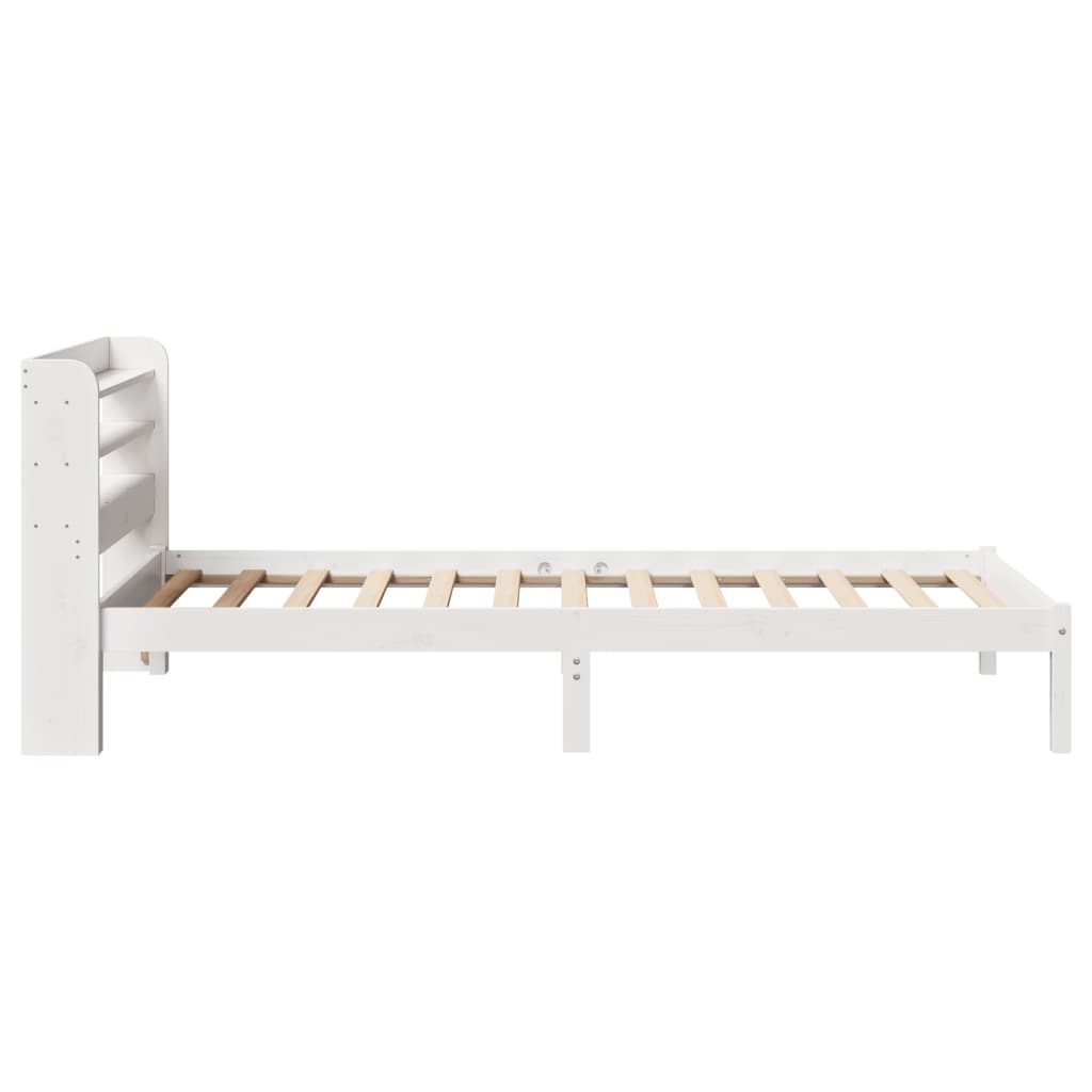 sengeramme uden madras 100x200 cm massivt fyrretræ hvid