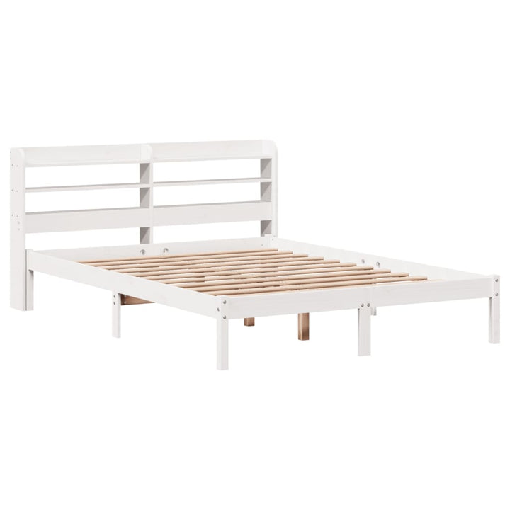 sengeramme uden madras 140x200 cm massivt fyrretræ hvid