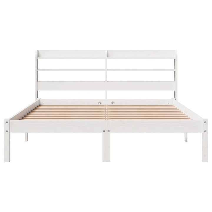 sengeramme uden madras 140x200 cm massivt fyrretræ hvid