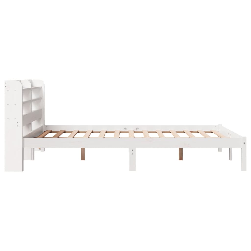 sengeramme uden madras 140x200 cm massivt fyrretræ hvid