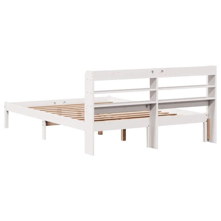 sengeramme uden madras 140x200 cm massivt fyrretræ hvid
