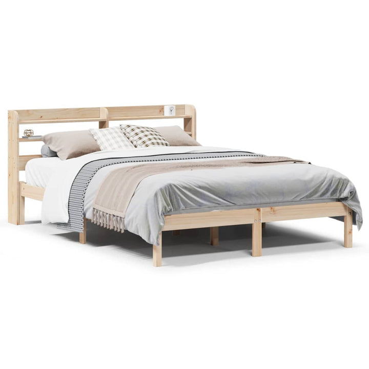 sengeramme uden madras 150x200 cm massivt fyrretræ