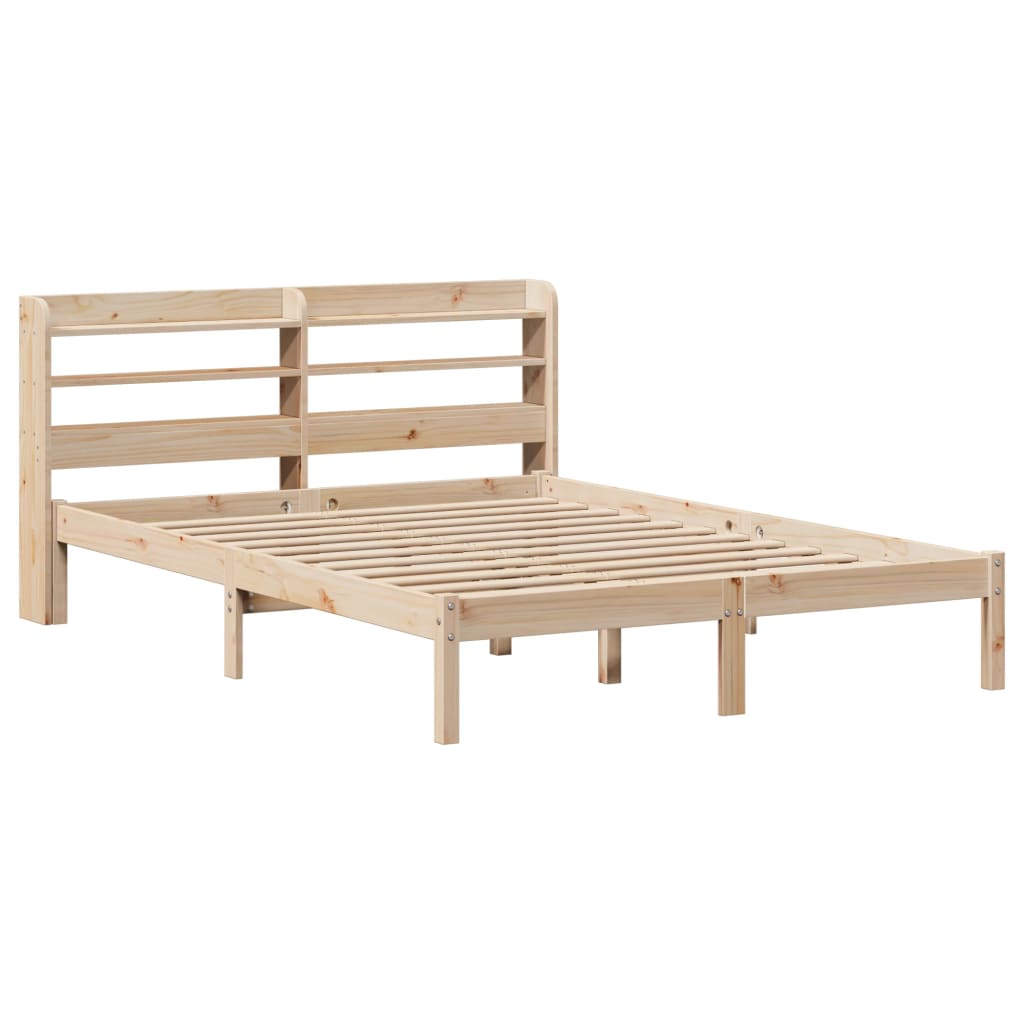 sengeramme uden madras 150x200 cm massivt fyrretræ