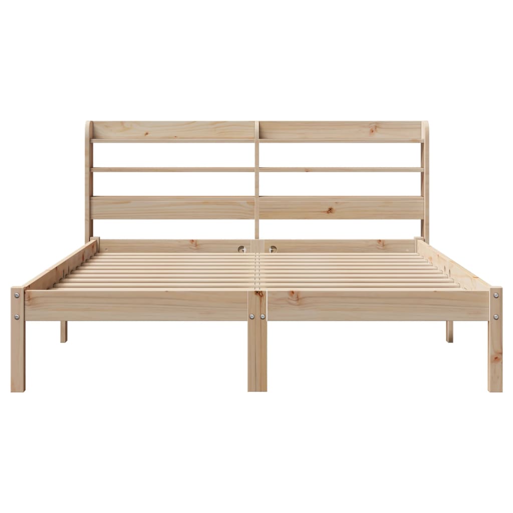 sengeramme uden madras 150x200 cm massivt fyrretræ