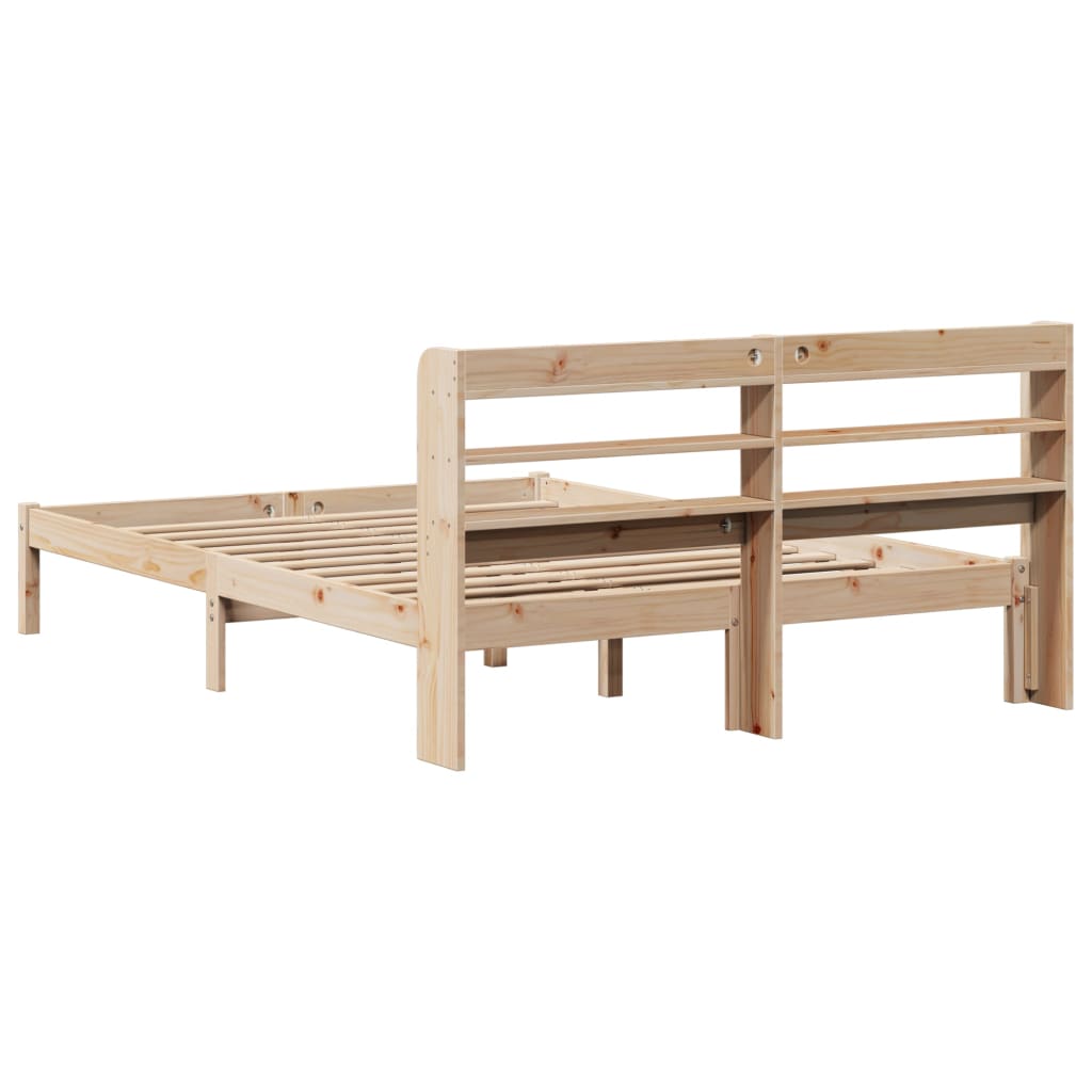 sengeramme uden madras 150x200 cm massivt fyrretræ