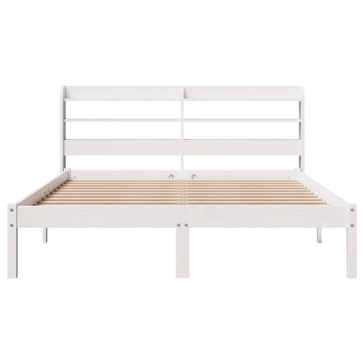 sengeramme uden madras 150x200 cm massivt fyrretræ hvid