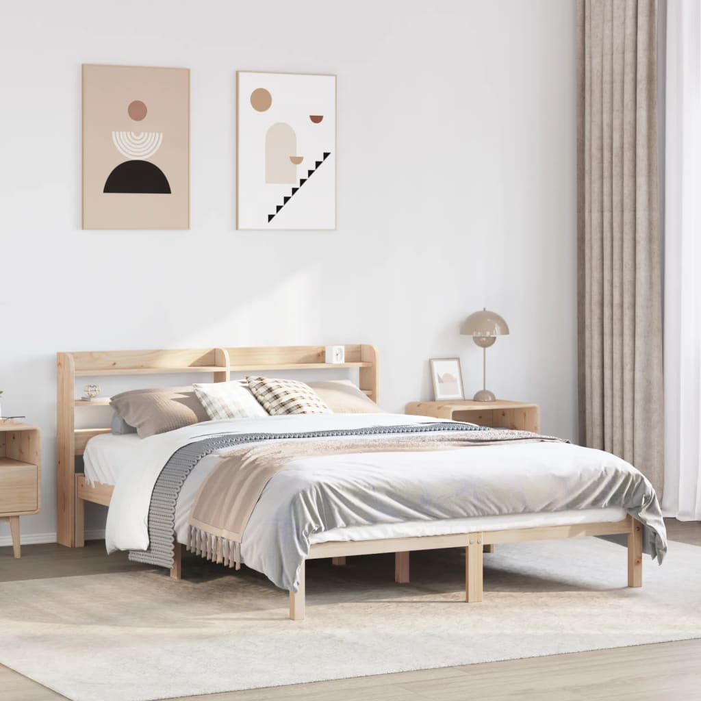 sengeramme uden madras 160x200 cm massivt fyrretræ