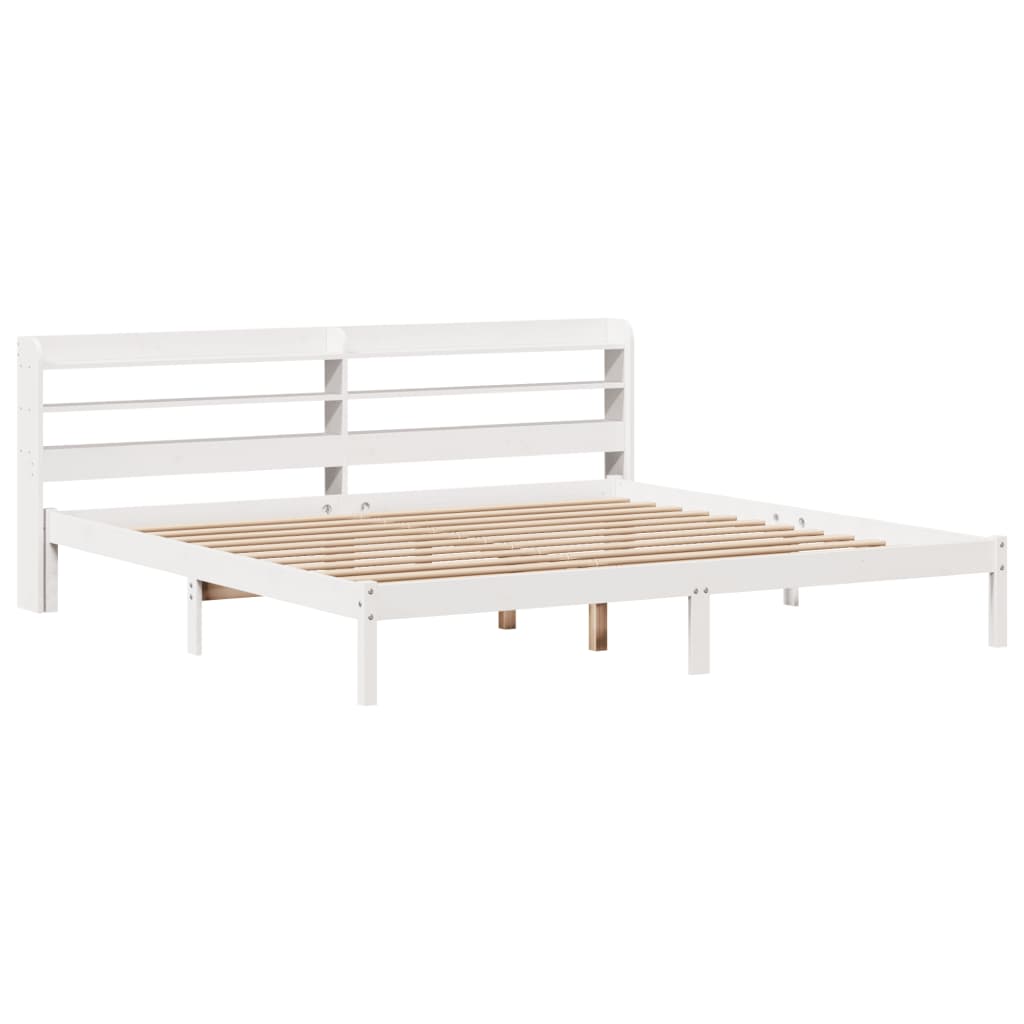 sengeramme uden madras 180x200 cm massivt fyrretræ hvid