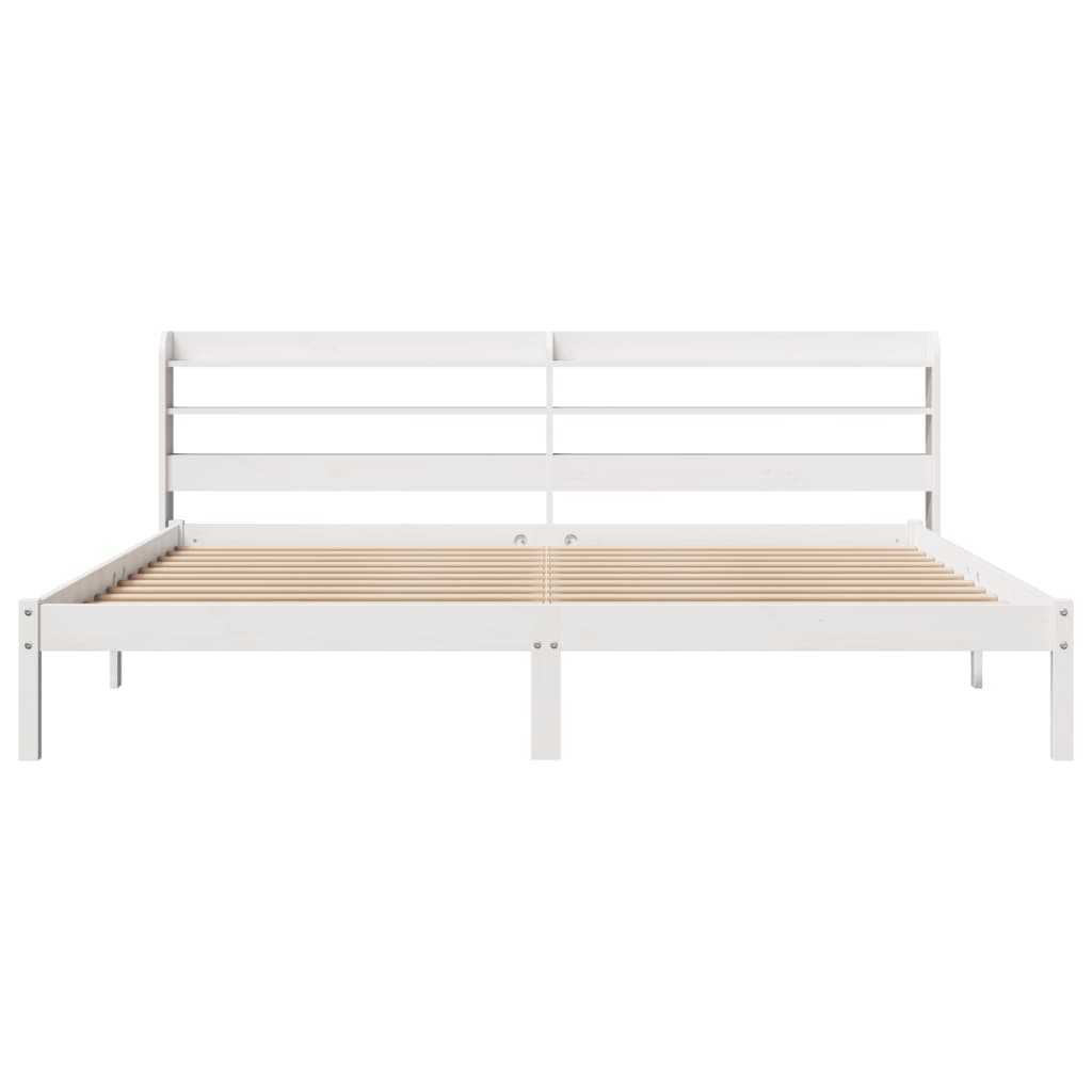 sengeramme uden madras 180x200 cm massivt fyrretræ hvid