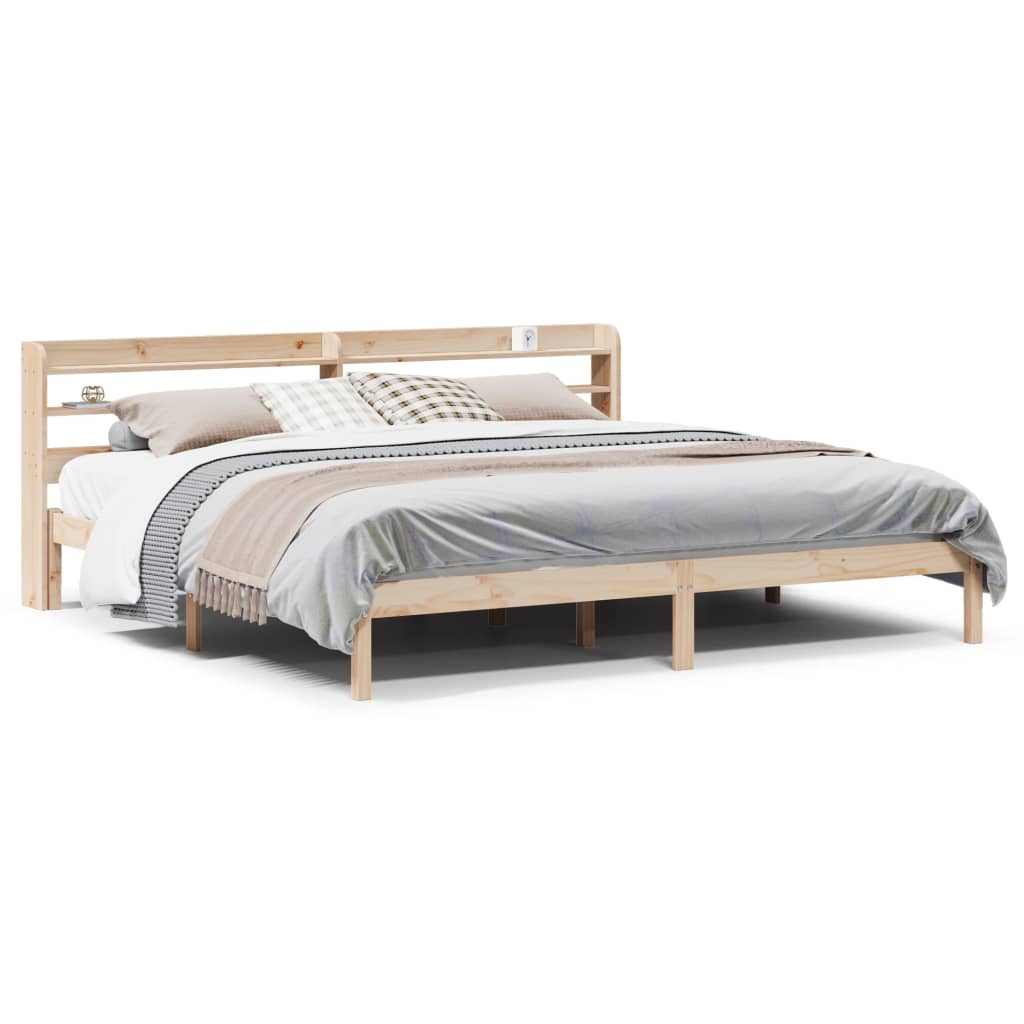 sengeramme uden madras 200x200 cm massivt fyrretræ
