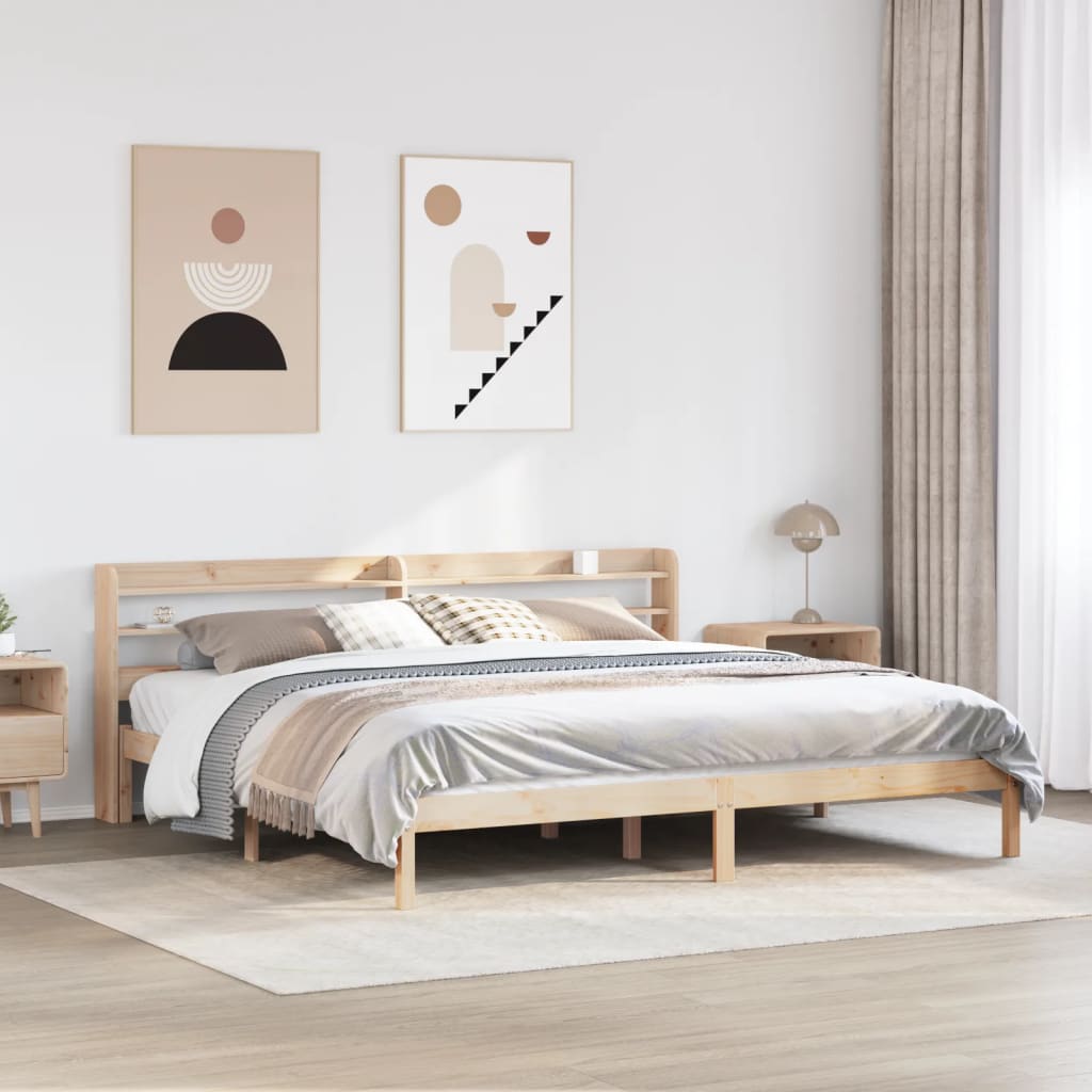 sengeramme uden madras 200x200 cm massivt fyrretræ