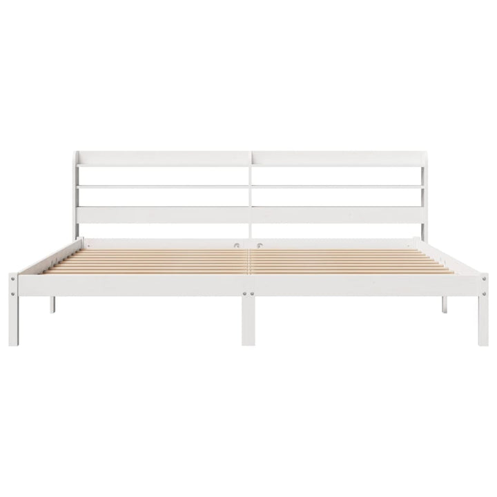 sengeramme uden madras 200x200 cm massivt fyrretræ hvid