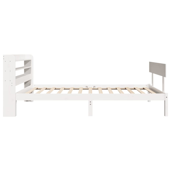 sengeramme uden madras 75x190 cm massivt fyrretræ hvid