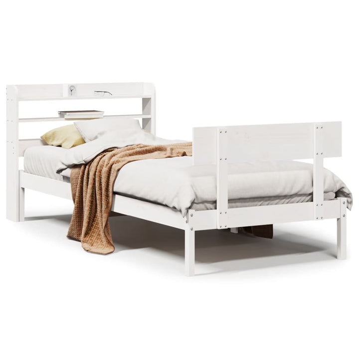 sengeramme uden madras 90x190 cm massivt fyrretræ hvid