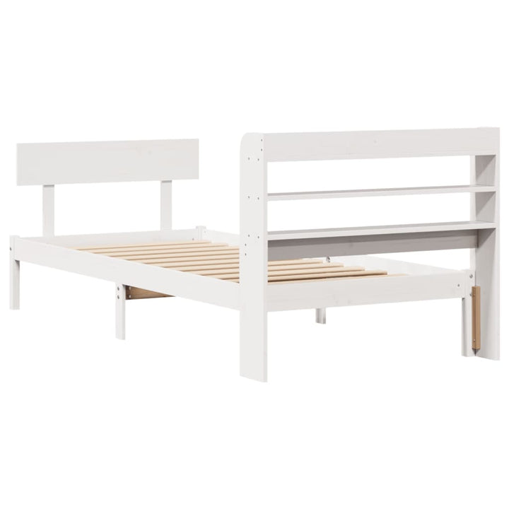 sengeramme uden madras 90x190 cm massivt fyrretræ hvid