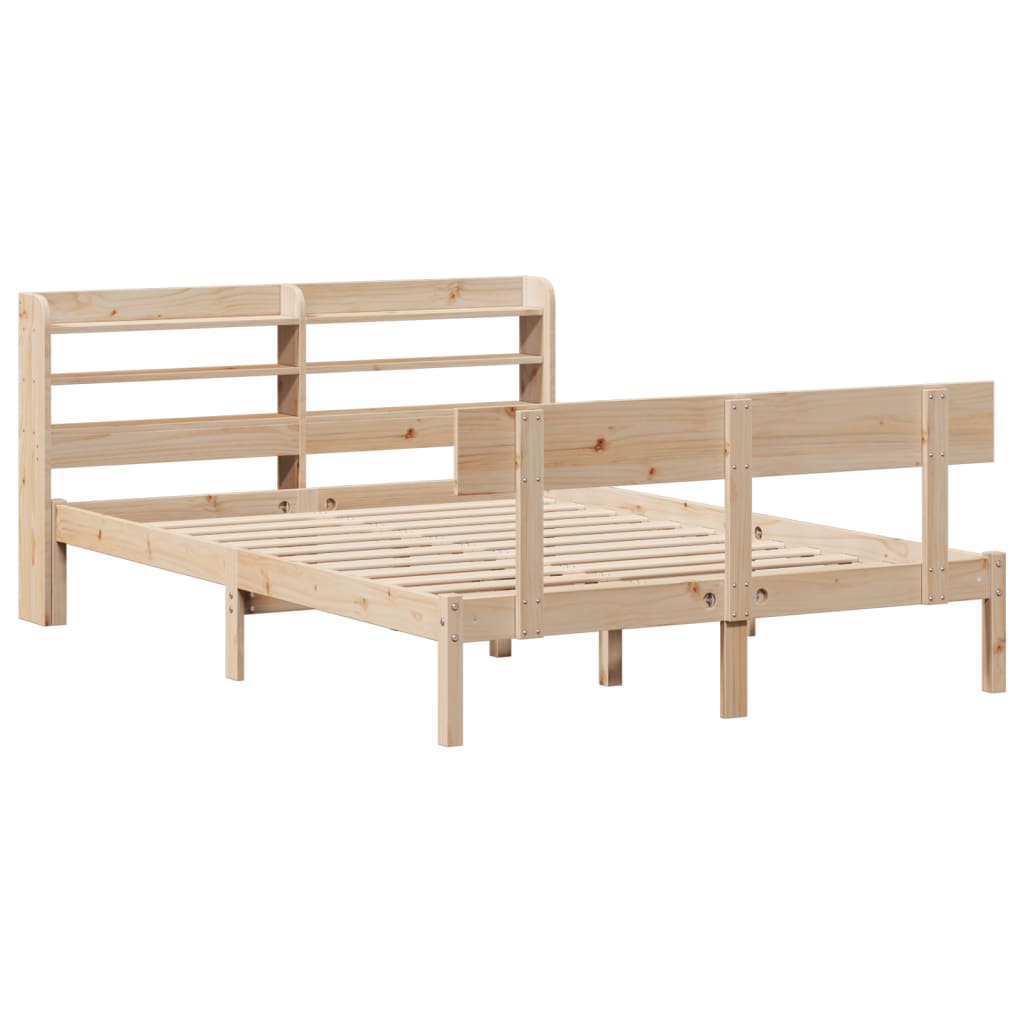 sengeramme uden madras 120x190 cm massivt fyrretræ