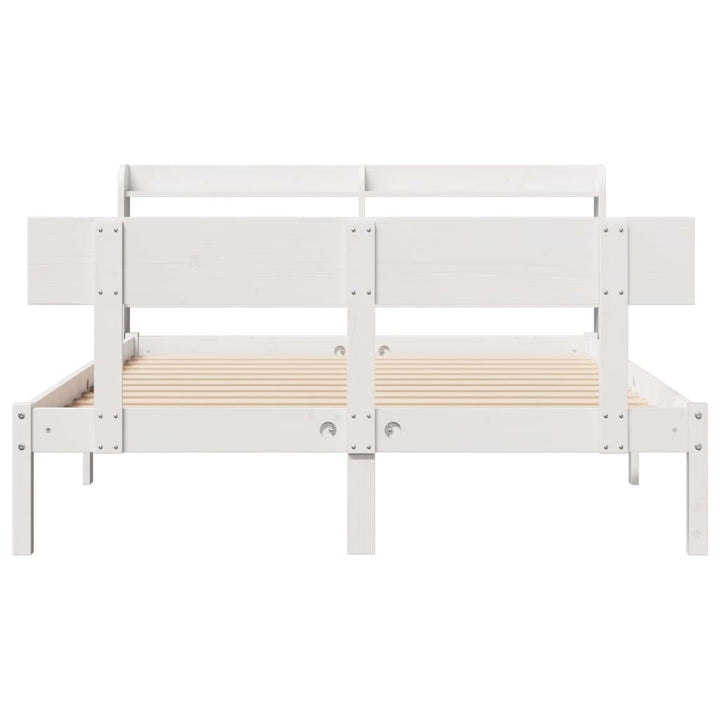 sengeramme uden madras 120x190 cm massivt fyrretræ hvid