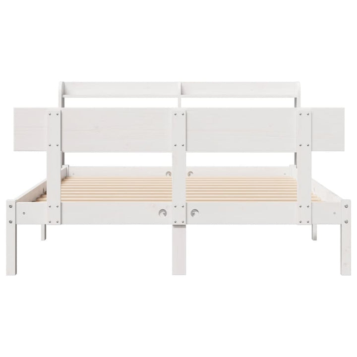 sengeramme uden madras 140x190 cm massivt fyrretræ hvid