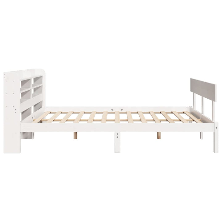 sengeramme uden madras 140x190 cm massivt fyrretræ hvid