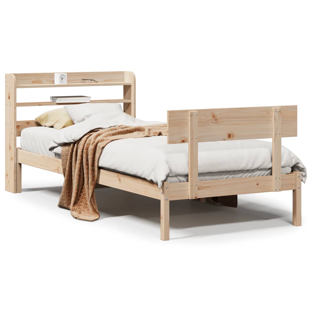 sengeramme uden madras 90x200 cm massivt fyrretræ