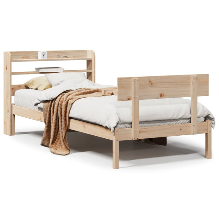 sengeramme uden madras 90x200 cm massivt fyrretræ