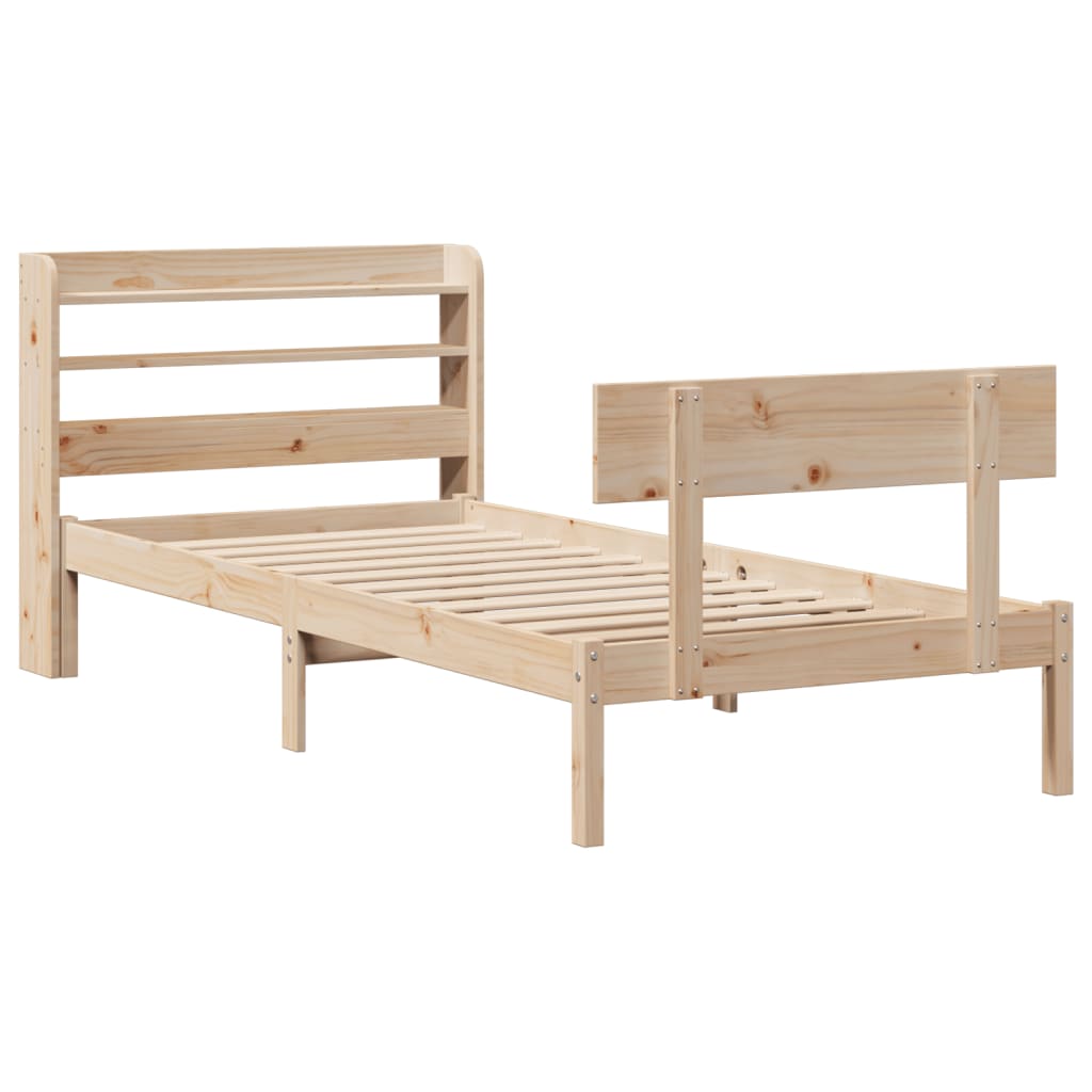 sengeramme uden madras 90x200 cm massivt fyrretræ