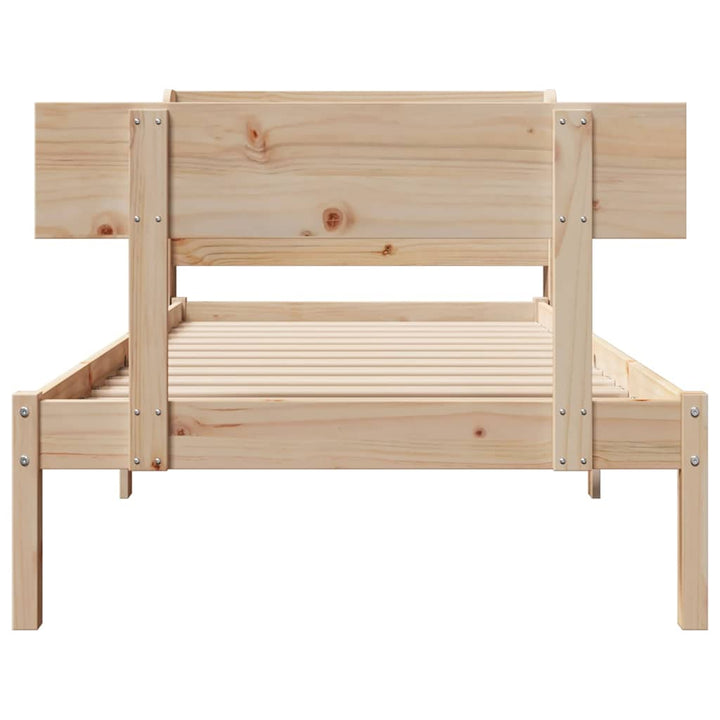sengeramme uden madras 90x200 cm massivt fyrretræ
