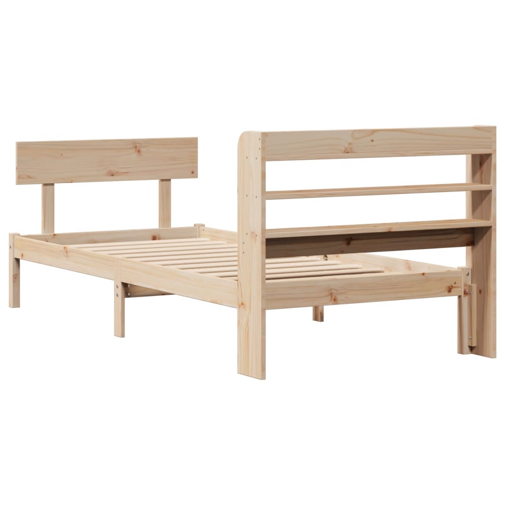 sengeramme uden madras 90x200 cm massivt fyrretræ