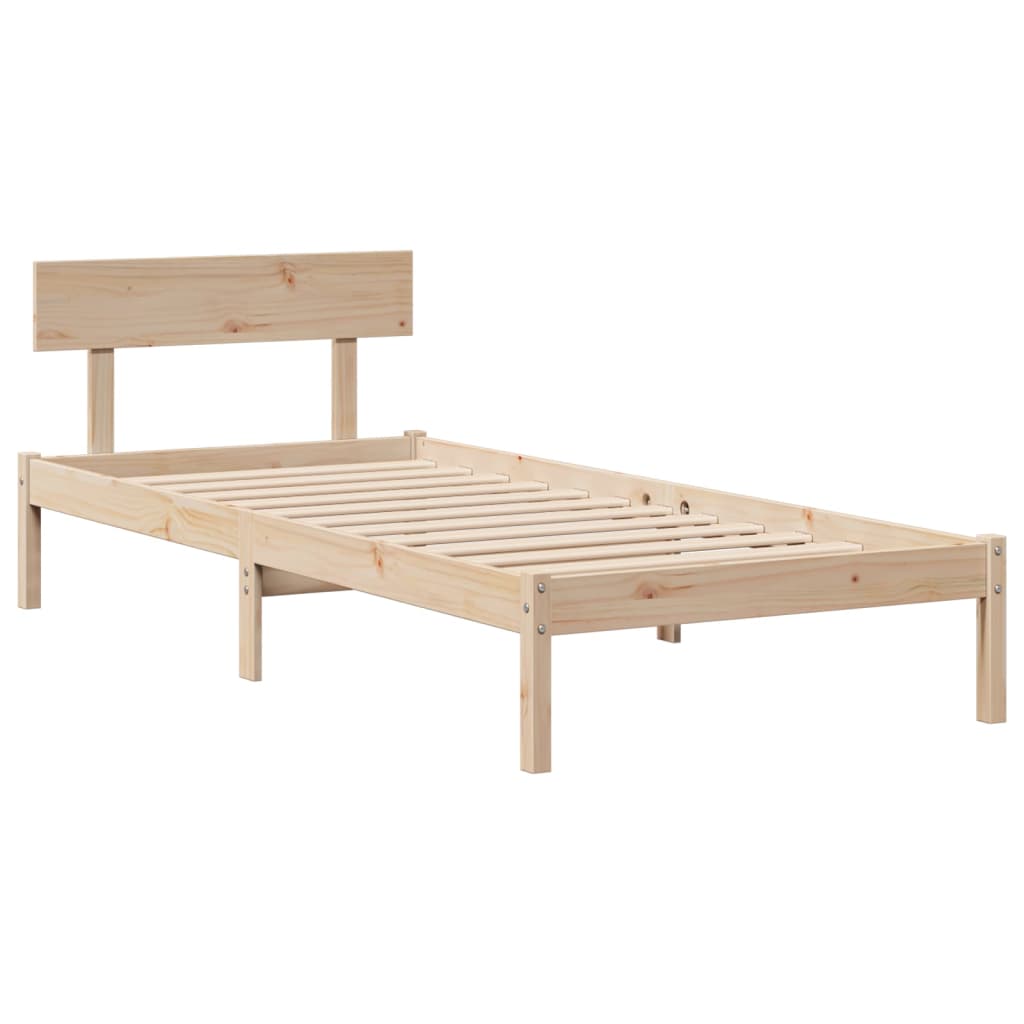 sengeramme uden madras 90x200 cm massivt fyrretræ