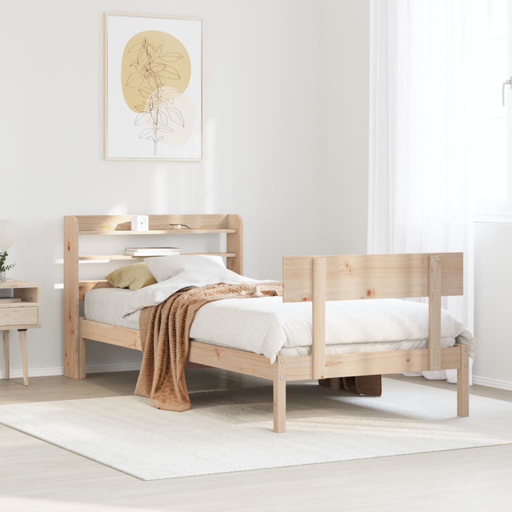 sengeramme uden madras 90x200 cm massivt fyrretræ