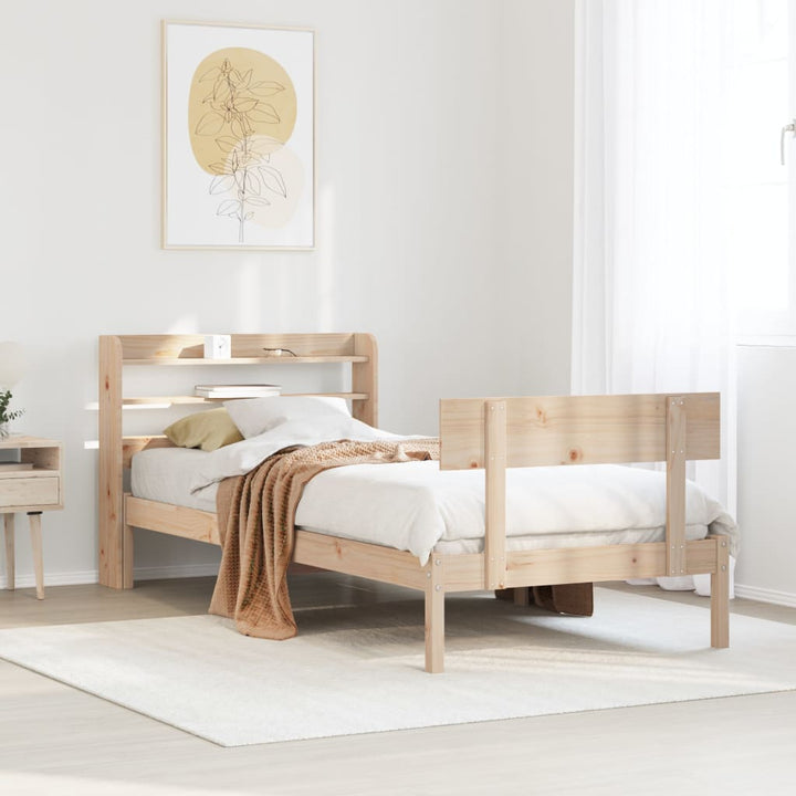 sengeramme uden madras 90x200 cm massivt fyrretræ