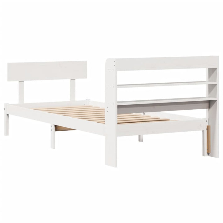 sengeramme uden madras 90x200 cm massivt fyrretræ hvid