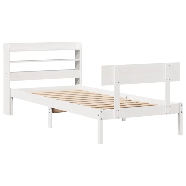 sengeramme uden madras 100x200 cm massivt fyrretræ hvid