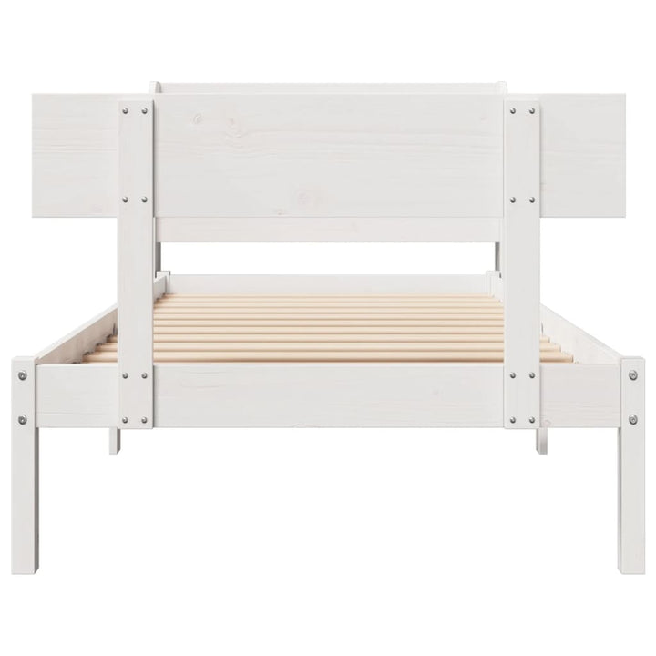 sengeramme uden madras 100x200 cm massivt fyrretræ hvid