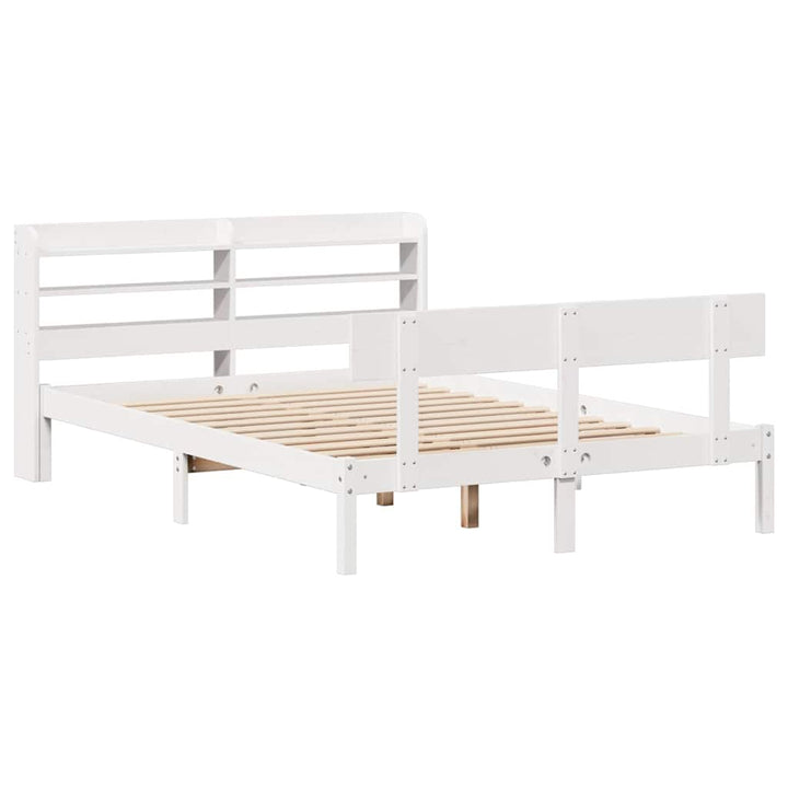 sengeramme uden madras 120x200 cm massivt fyrretræ hvid