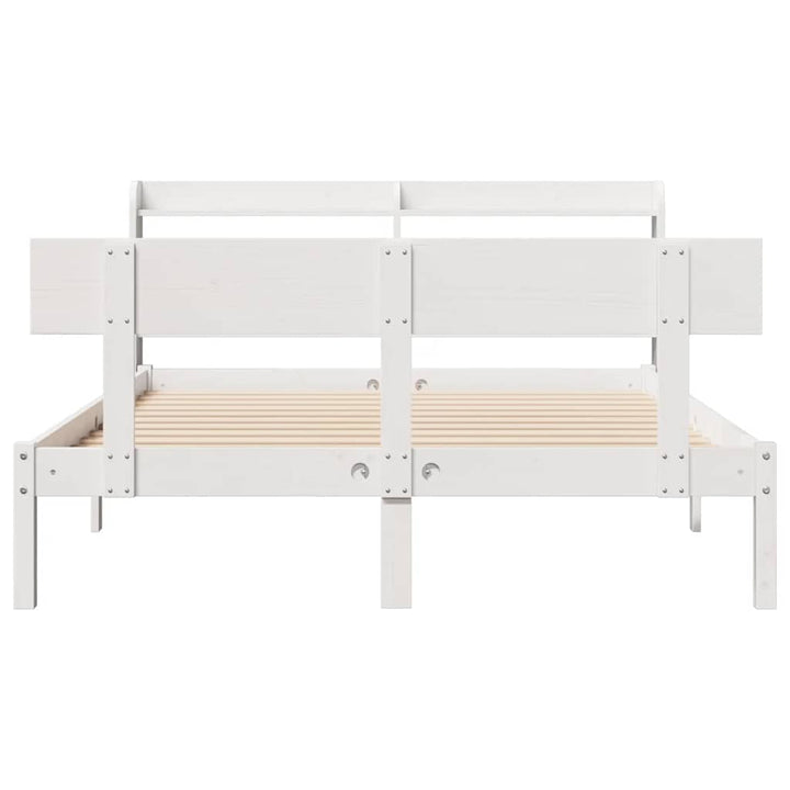 sengeramme uden madras 120x200 cm massivt fyrretræ hvid