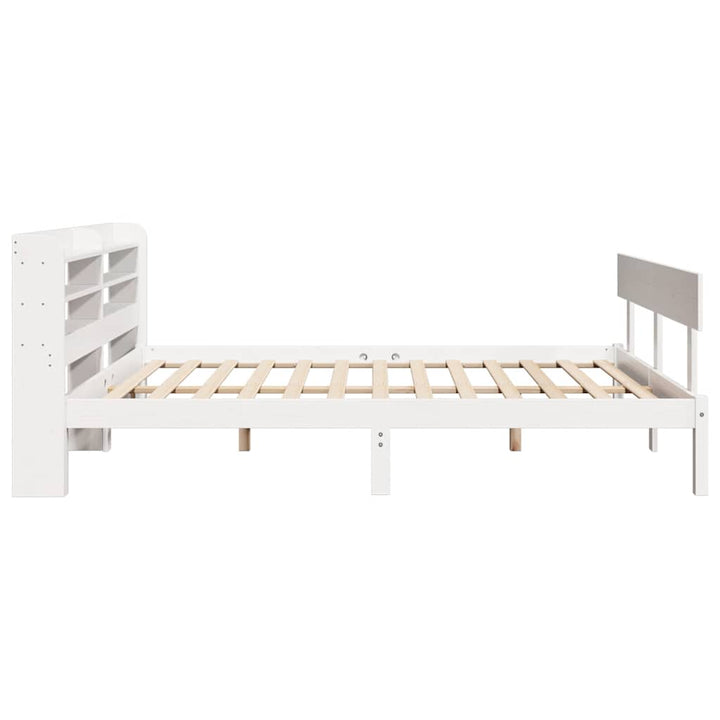 sengeramme uden madras 120x200 cm massivt fyrretræ hvid