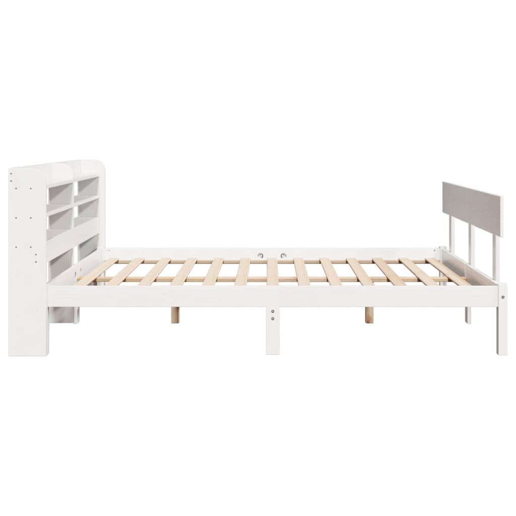 sengeramme uden madras 140x200 cm massivt fyrretræ hvid