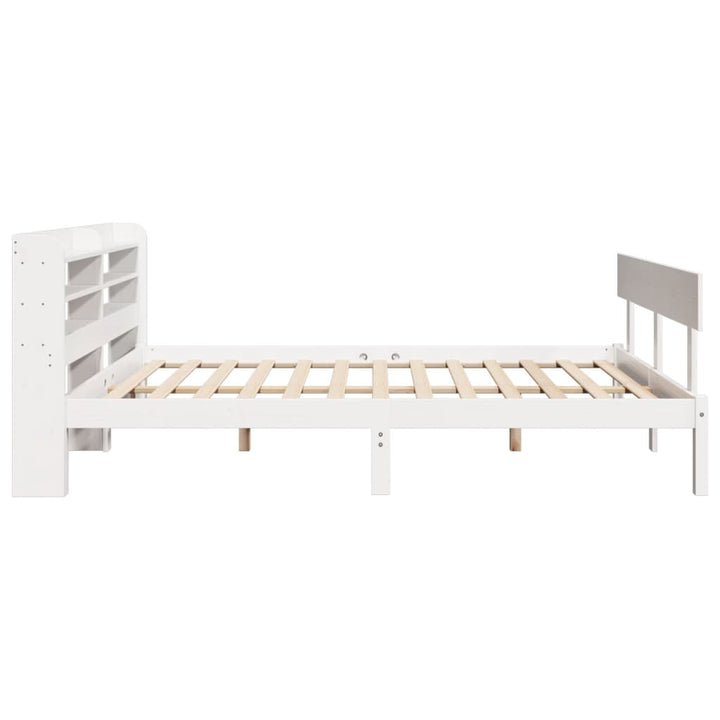 sengeramme uden madras 140x200 cm massivt fyrretræ hvid