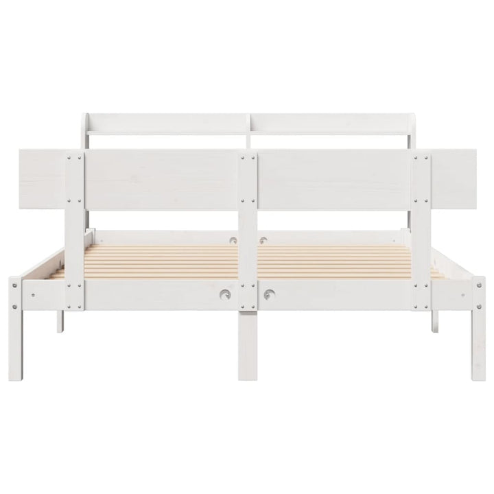 sengeramme uden madras 150x200 cm massivt fyrretræ hvid
