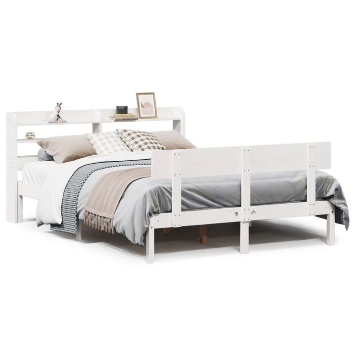 sengeramme uden madras 160x200 cm massivt fyrretræ hvid